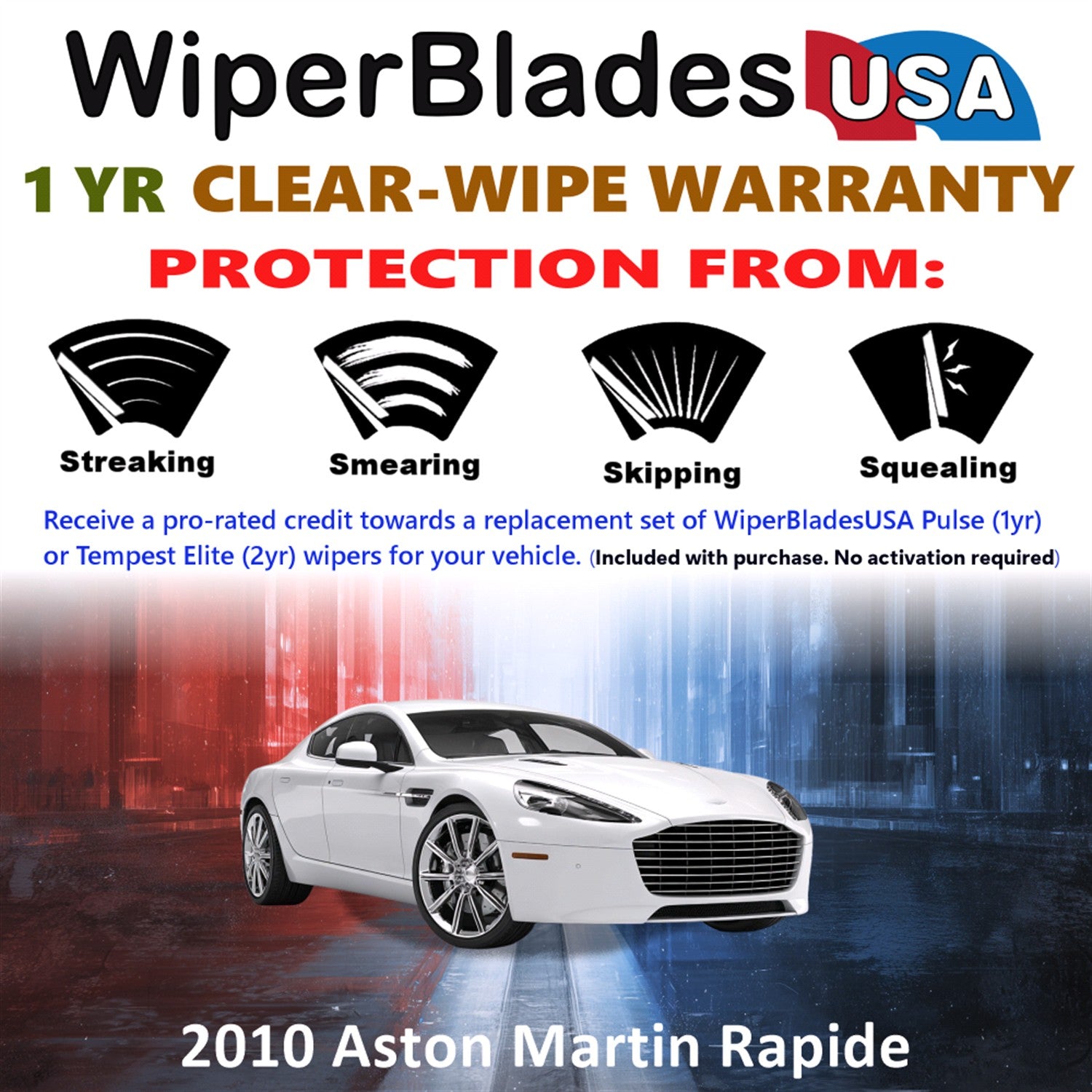 2010 Aston Martin Rapide Front Wiper blades Set Includes 1yr Wear Warranty & Free Delivery