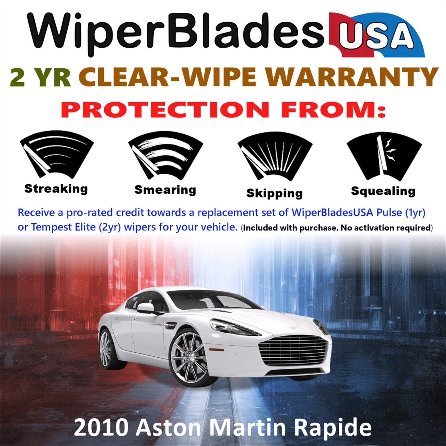 2010 Aston Martin Rapide Front Wiper blades Set  Includes 2yr Wear Warranty & Free Delivery