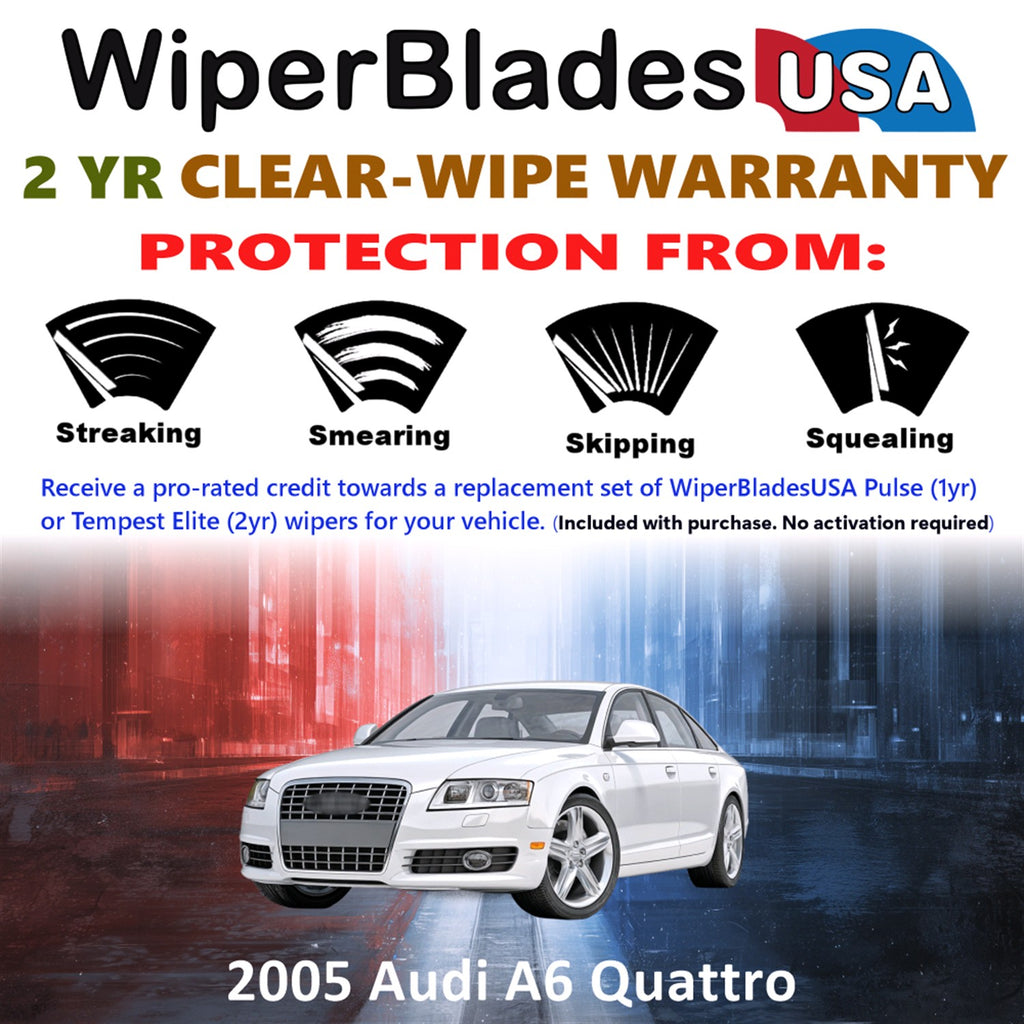 2005 Audi A6 Quattro Front Wiper blades Set  Includes 2yr Wear Warranty & Free Delivery