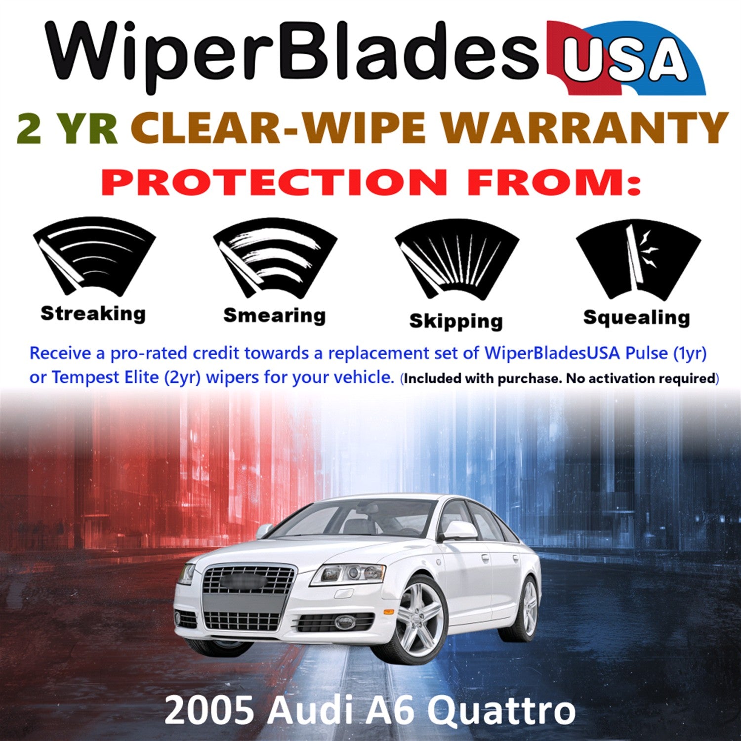 2005 Audi A6 Quattro Front Wiper blades Set  Includes 2yr Wear Warranty & Free Delivery