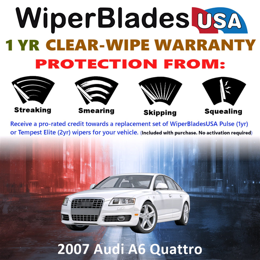 2007 Audi A6 Quattro Front w/Rear Wiper blades Set Includes 1yr Wear Warranty & Free Delivery