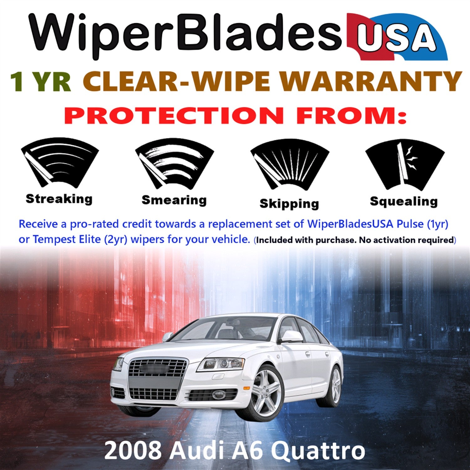 2008 Audi A6 Quattro Front Wiper blades Set Includes 1yr Wear Warranty & Free Delivery
