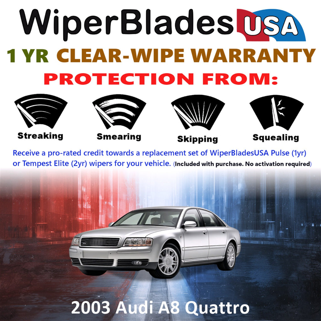 2003 Audi A8 Quattro Front Wiper blades Set Includes 1yr Wear Warranty & Free Delivery