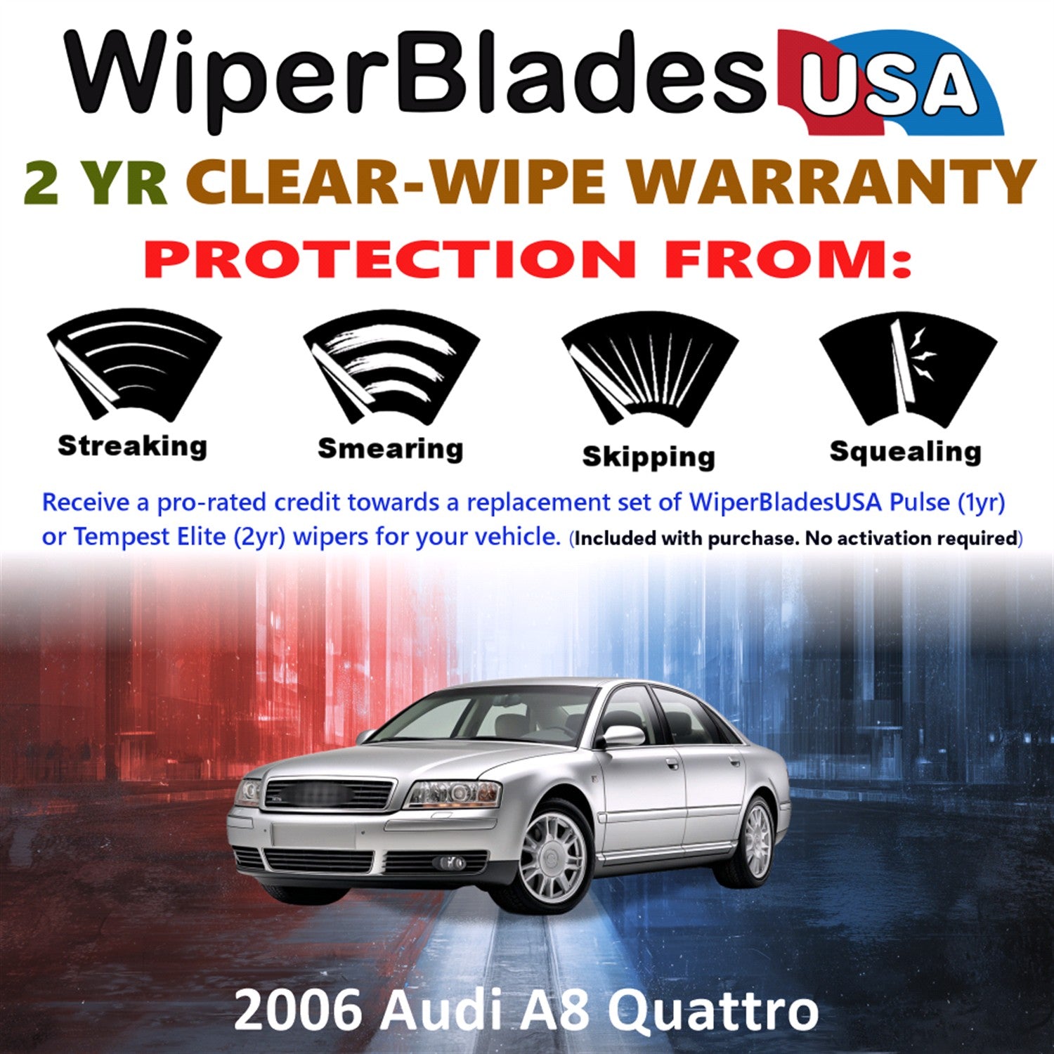 2006 Audi A8 Quattro Front Wiper blades Set  Includes 2yr Wear Warranty & Free Delivery