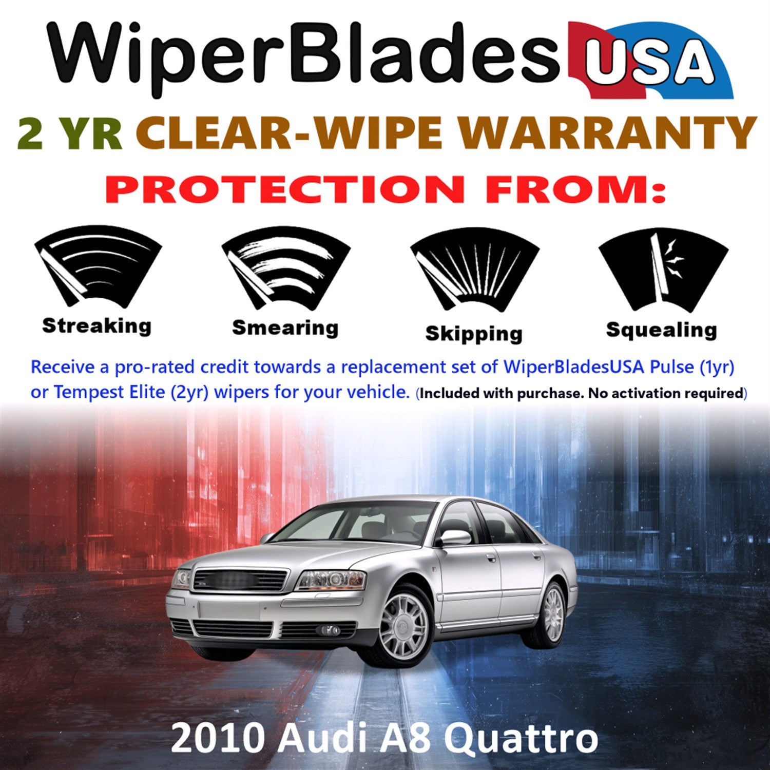 2010 Audi A8 Quattro Front Wiper blades Set  Includes 2yr Wear Warranty & Free Delivery