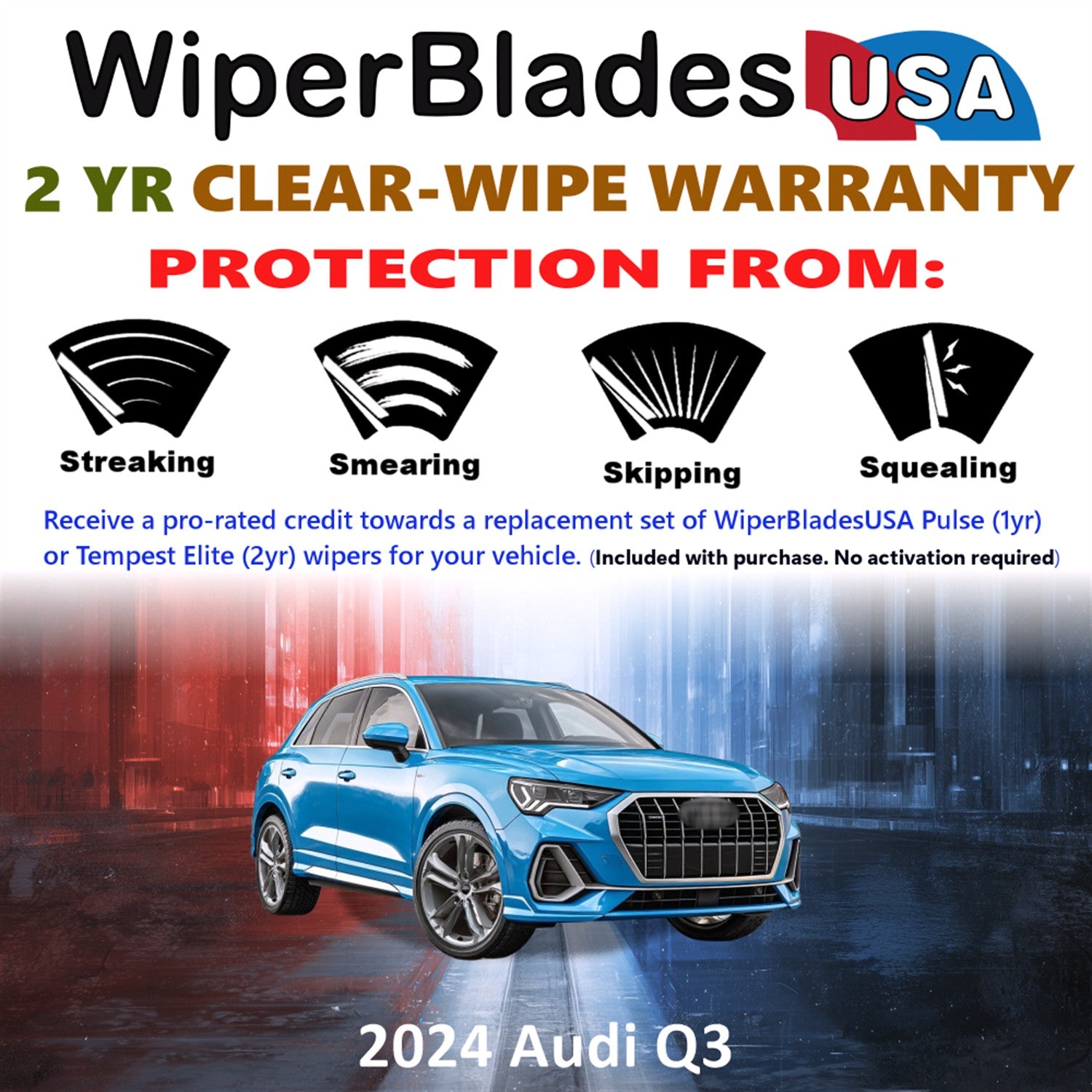 2024 Audi Q3 Front Wiper blades Set  Includes 2yr Wear Warranty & Free Delivery