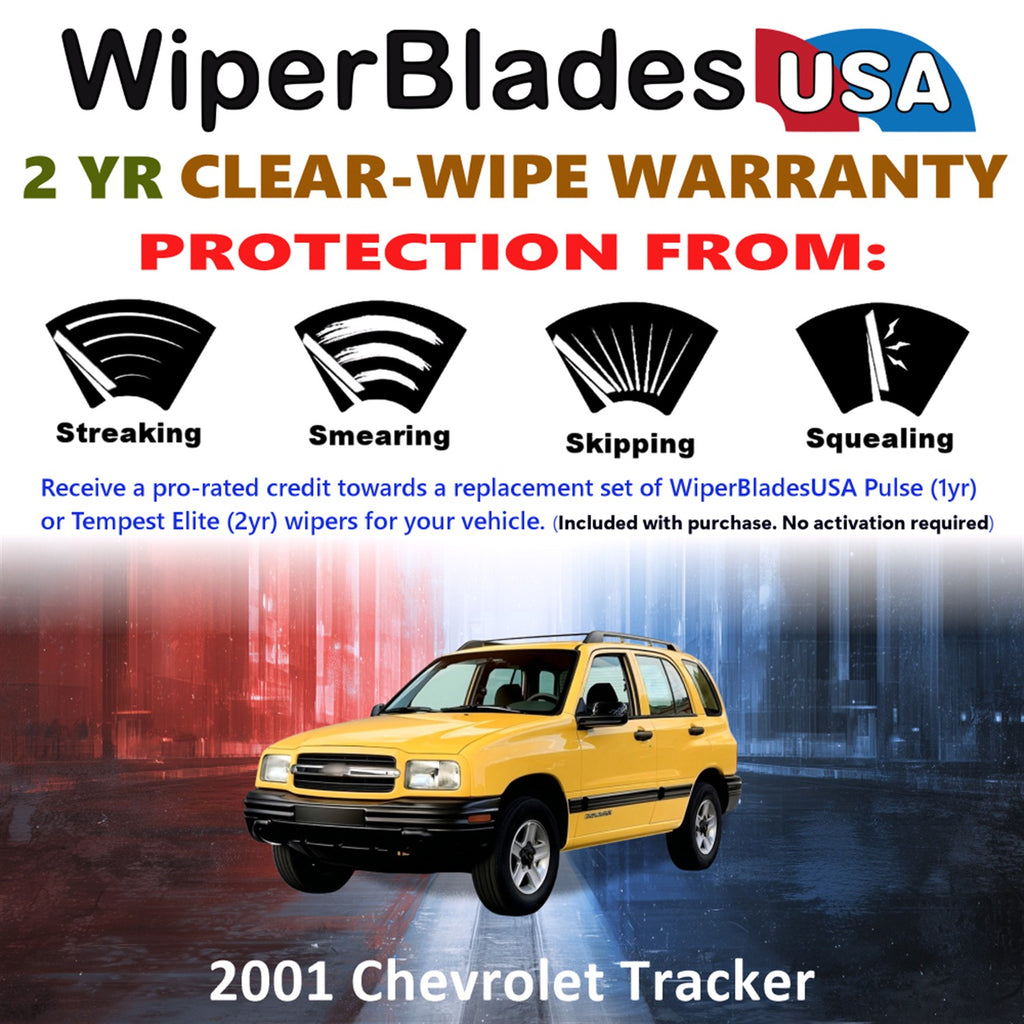 2001 Chevrolet Tracker Front Wiper blades Set  Includes 2yr Wear Warranty & Free Delivery