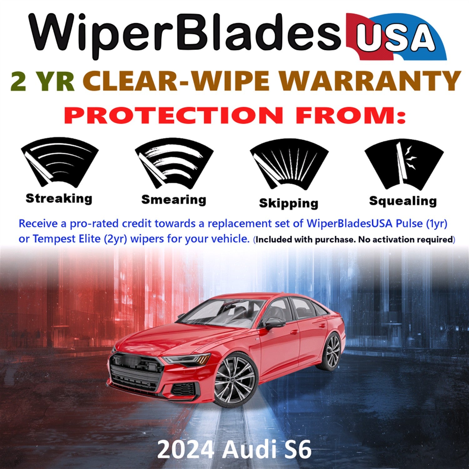 2024 Audi S6 Front Wiper blades Set  Includes 2yr Wear Warranty & Free Delivery