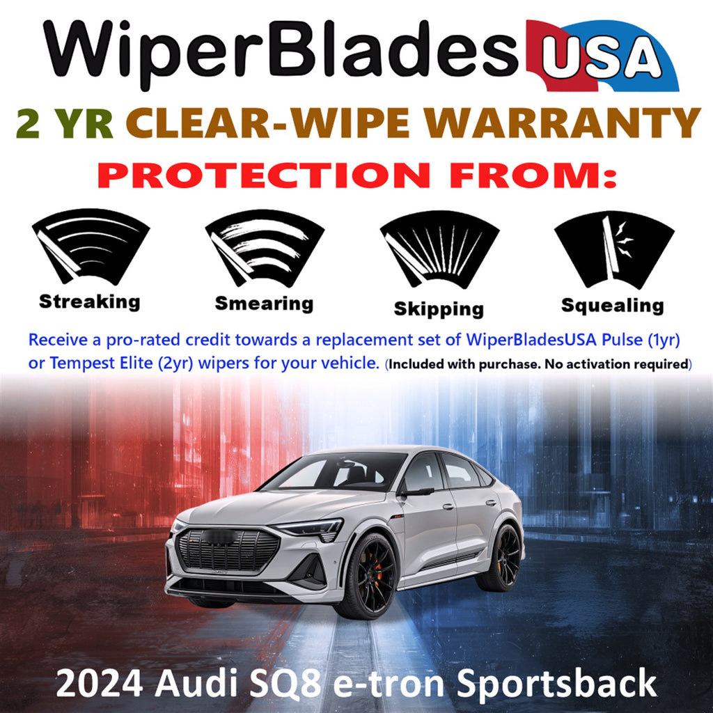 2024 Audi SQ8 e-tron Sportsback Front w/Rear Wiper blades Set  Includes 2yr Wear Warranty & Free Delivery