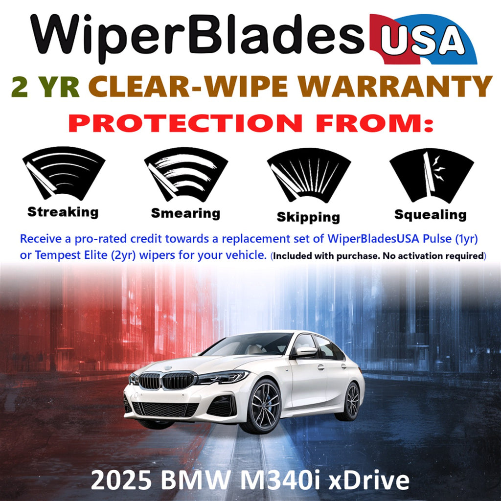 2025 BMW M340i xDrive Front Wiper blades Set  Includes 2yr Wear Warranty & Free Delivery