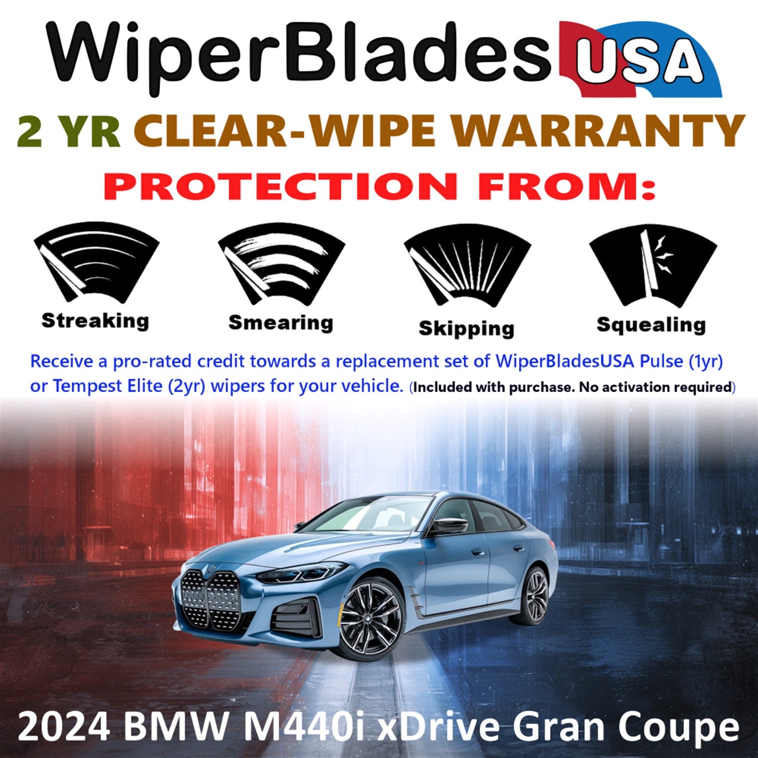 2024 BMW M440i xDrive Gran Coupe Front Wiper blades Set  Includes 2yr Wear Warranty & Free Delivery
