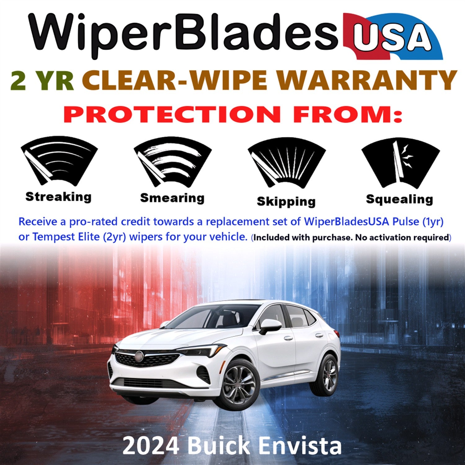 2024 Buick Envista Front Wiper blades Set  Includes 2yr Wear Warranty & Free Delivery
