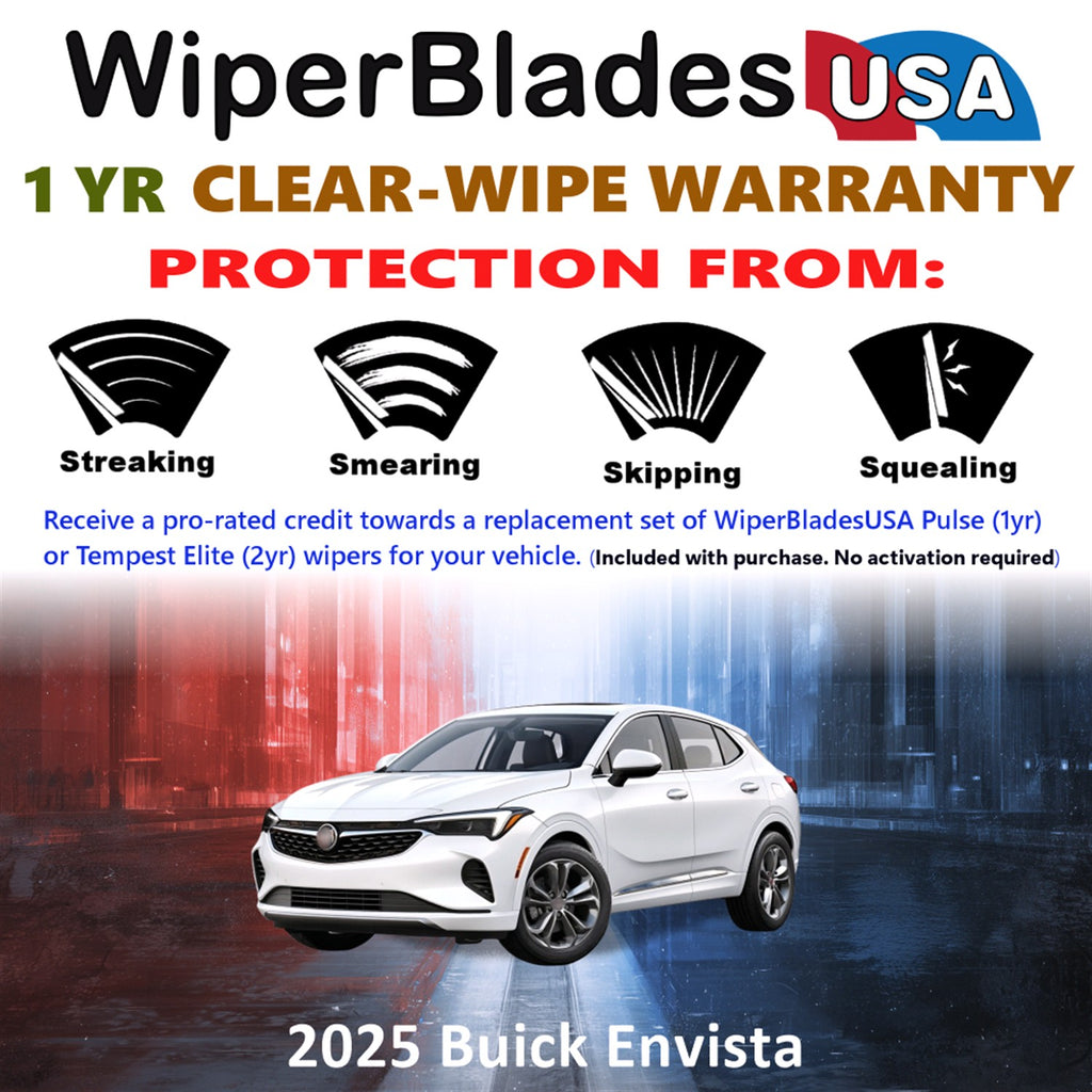 2025 Buick Envista Front Wiper blades Set Includes 1yr Wear Warranty & Free Delivery