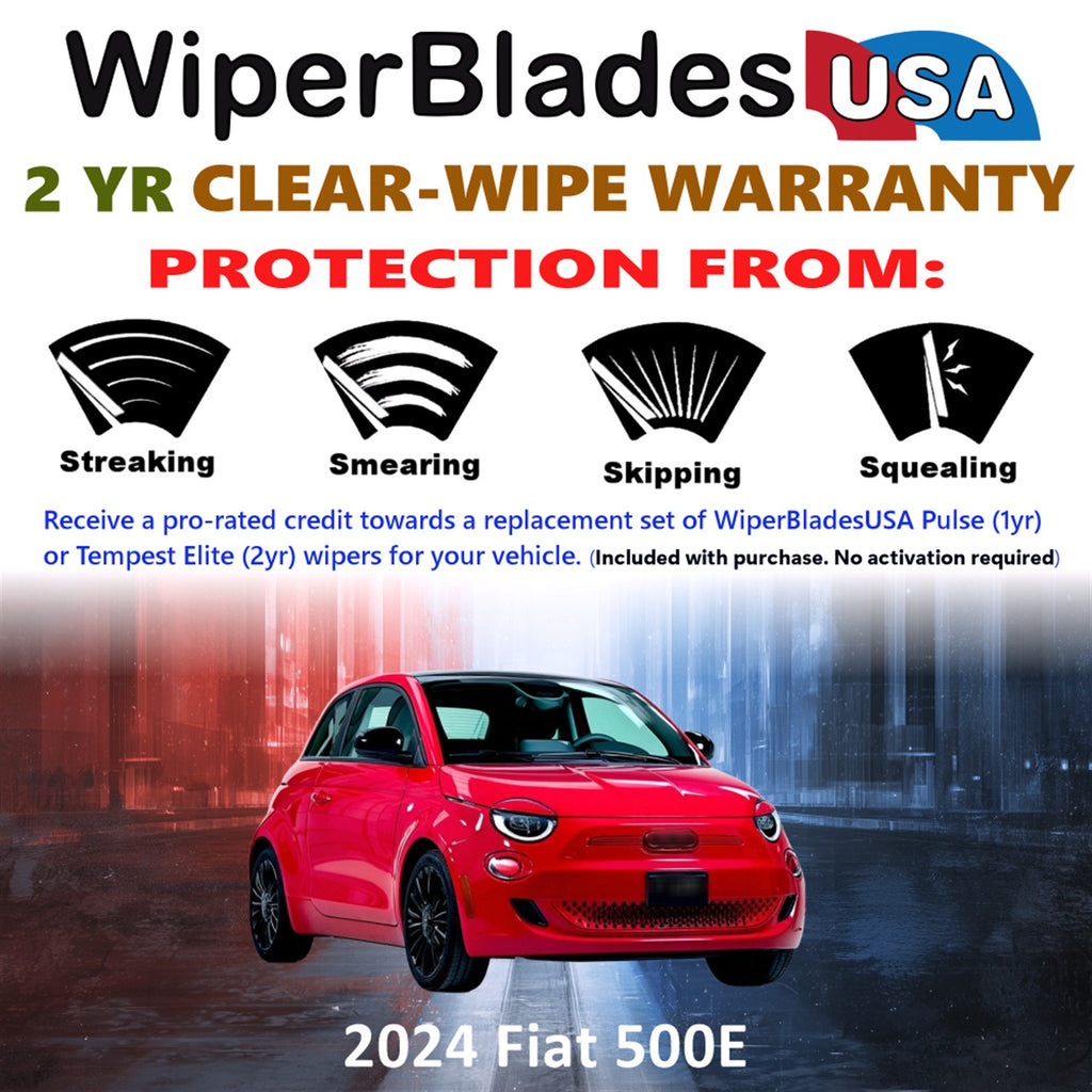 2024 Fiat 500E Front Wiper blades Set  Includes 2yr Wear Warranty & Free Delivery