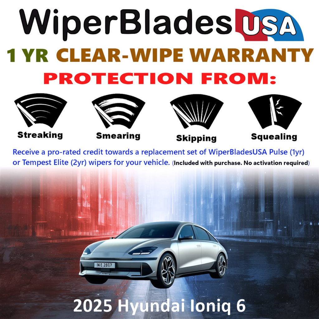 2025 Hyundai Ioniq 6 Front Wiper blades Set Includes 1yr Wear Warranty & Free Delivery