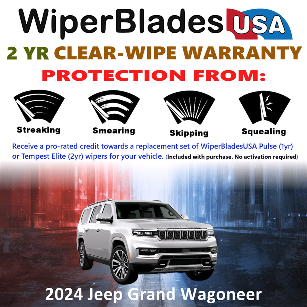 2024 Jeep Grand Wagoneer Front Wiper blades Set  Includes 2yr Wear Warranty & Free Delivery