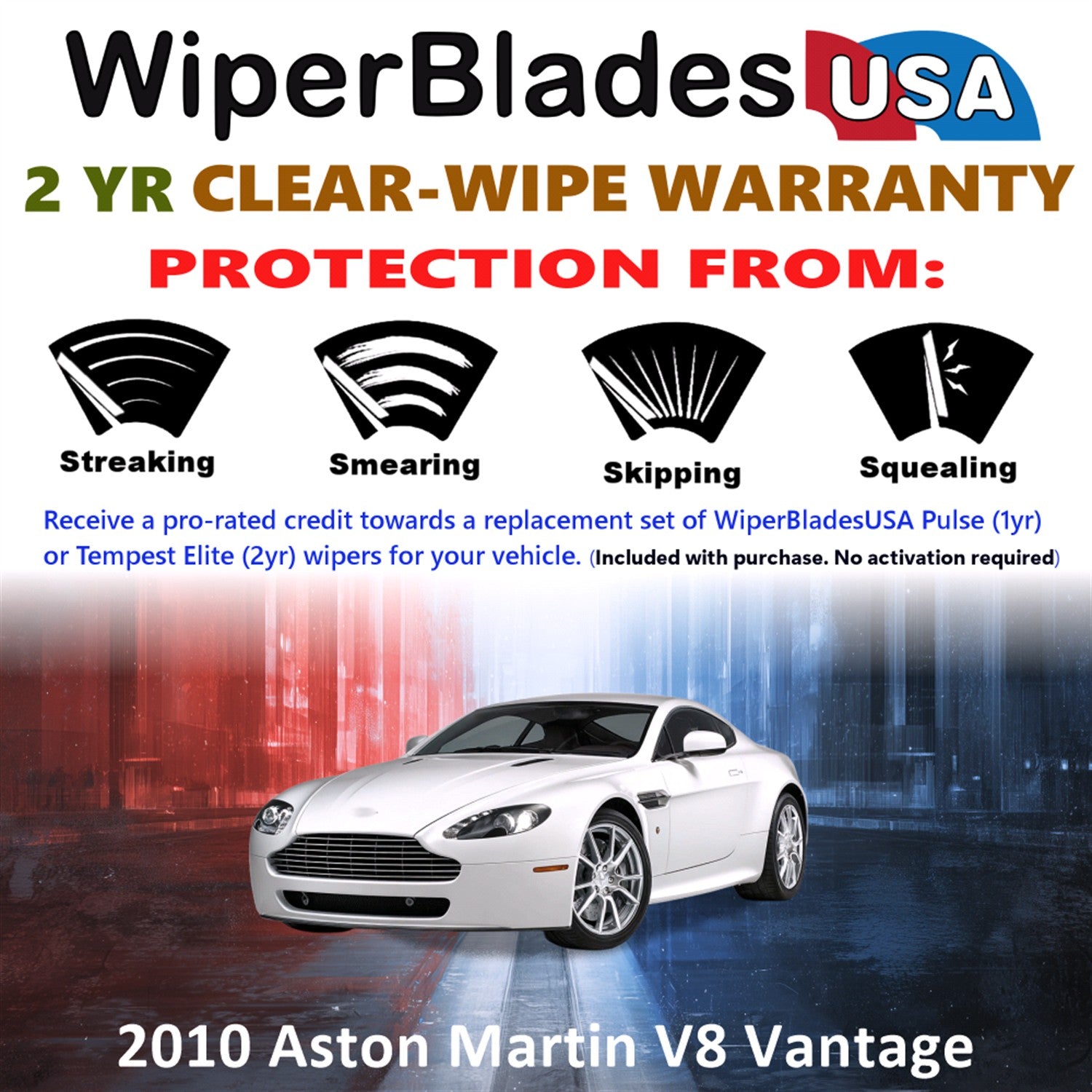 2010 Aston Martin V8 Vantage Front Wiper blades Set  Includes 2yr Wear Warranty & Free Delivery