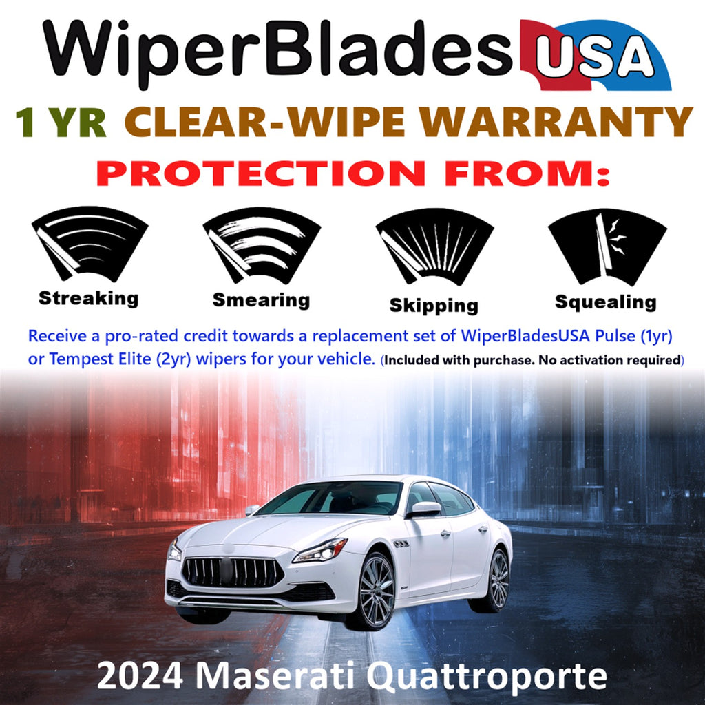 2024 Maserati Quattroporte Front Wiper blades Set Includes 1yr Wear Warranty & Free Delivery
