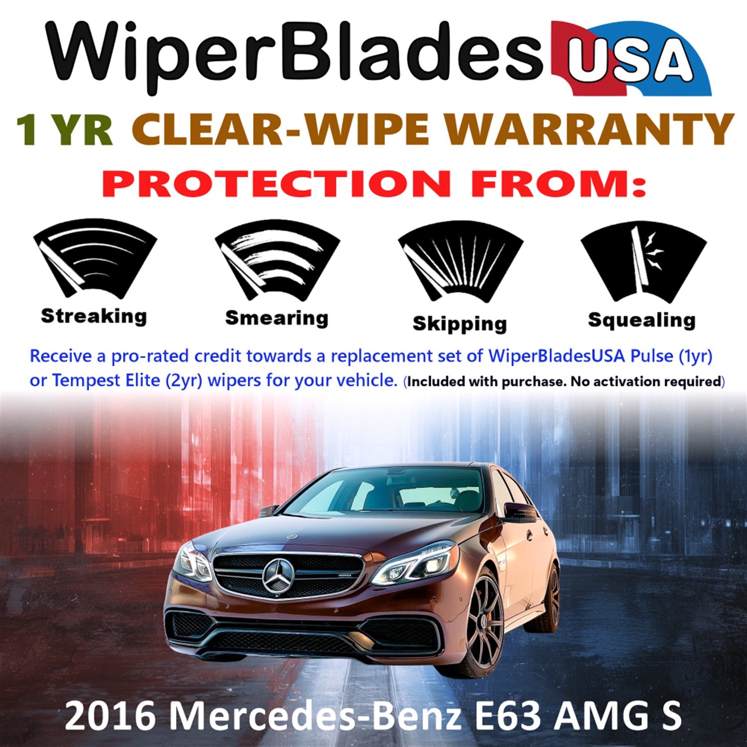 2016 Mercedes-Benz E63 AMG S Front Wiper blades Set Includes 1yr Wear Warranty & Free Delivery