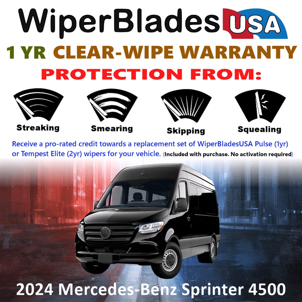 2024 Mercedes-Benz Sprinter 4500 Front Wiper blades Set Includes 1yr Wear Warranty & Free Delivery