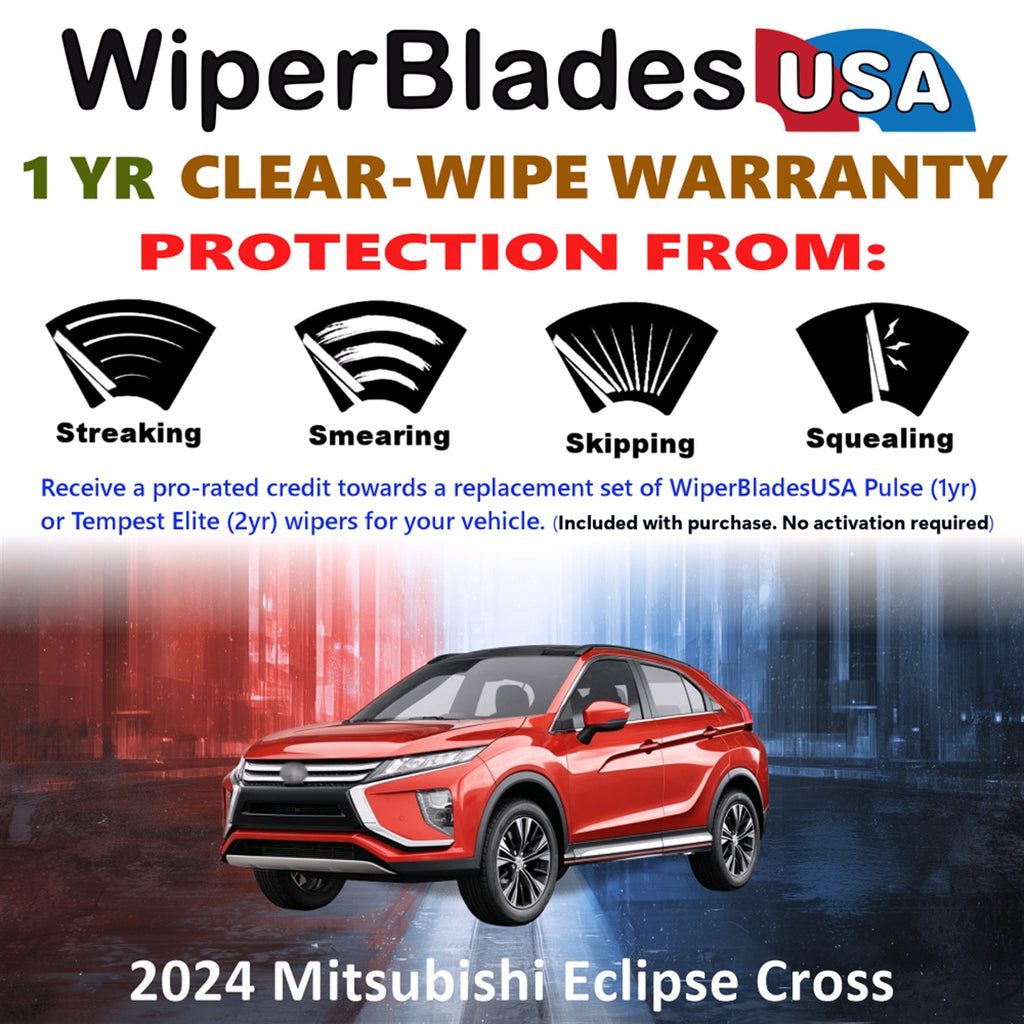 2024 Mitsubishi Eclipse Cross Front w/Rear Wiper blades Set Includes 1yr Wear Warranty & Free Delivery