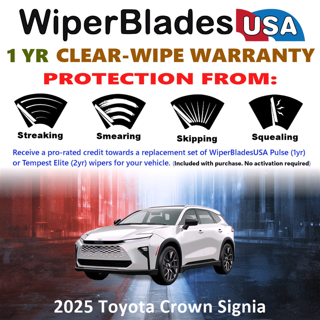 2025 Toyota Crown Signia Front Wiper blades Set Includes 1yr Wear Warranty & Free Delivery