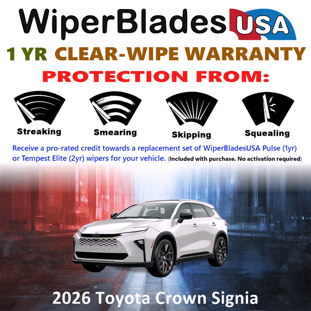 2026 Toyota Crown Signia Front Wiper blades Set Includes 1yr Wear Warranty & Free Delivery
