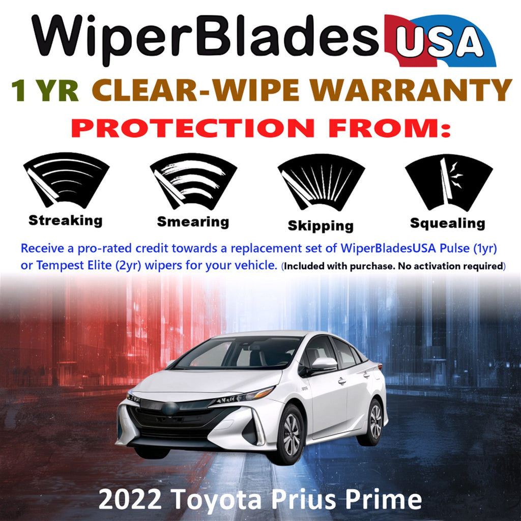 2022 Toyota Prius Prime Front Wiper blades Set Includes 1yr Wear Warranty & Free Delivery
