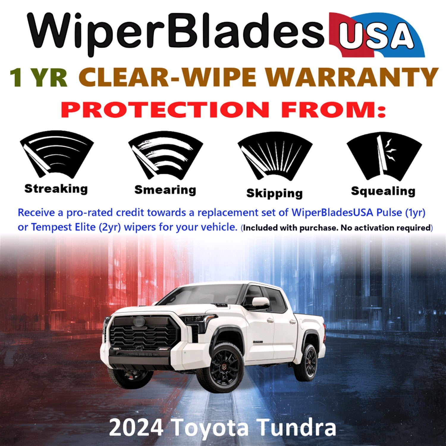 2024 Toyota Tundra Front Wiper blades Set Includes 1yr Wear Warranty & Free Delivery