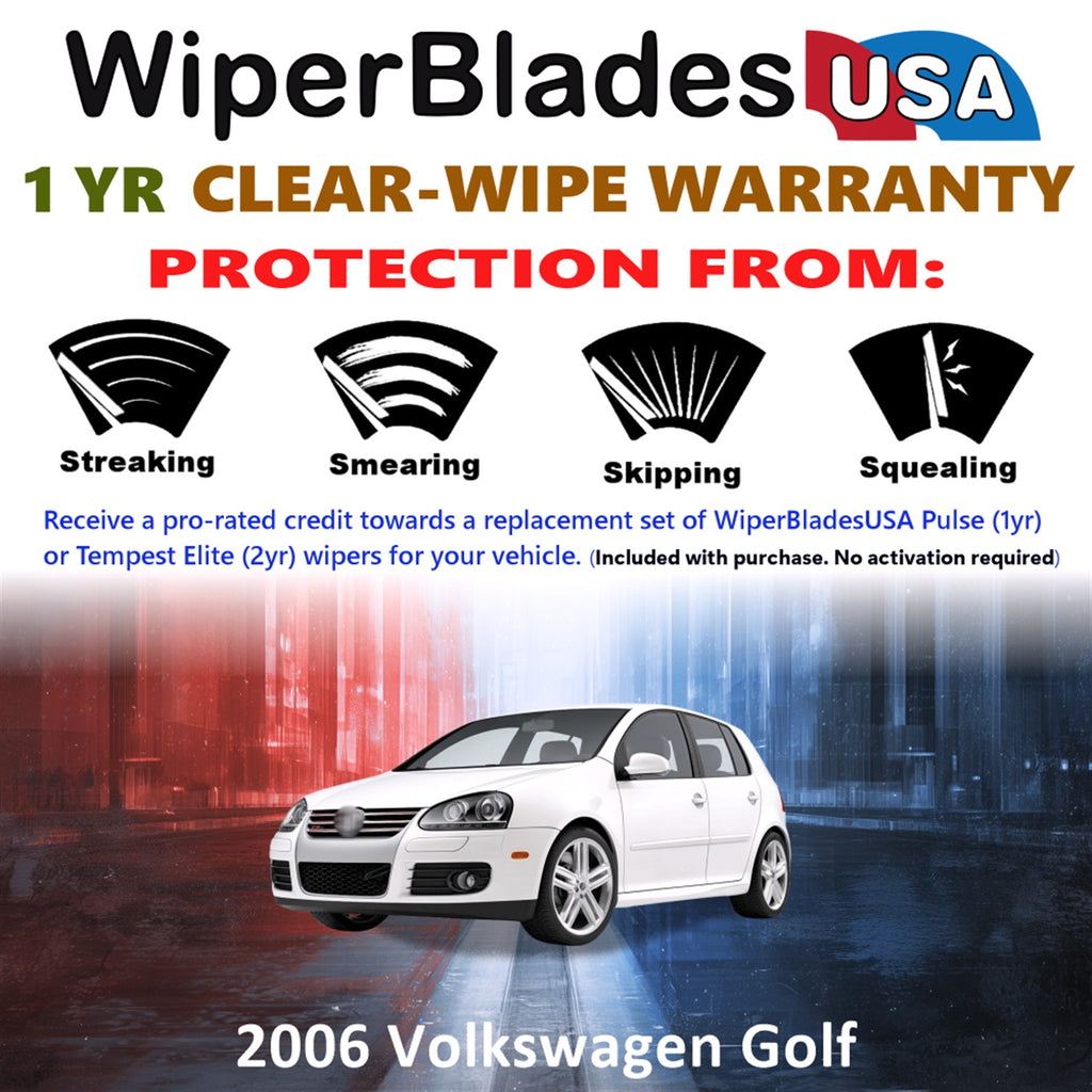 2006 Volkswagen Golf Front Wiper blades Set Includes 1yr Wear Warranty & Free Delivery