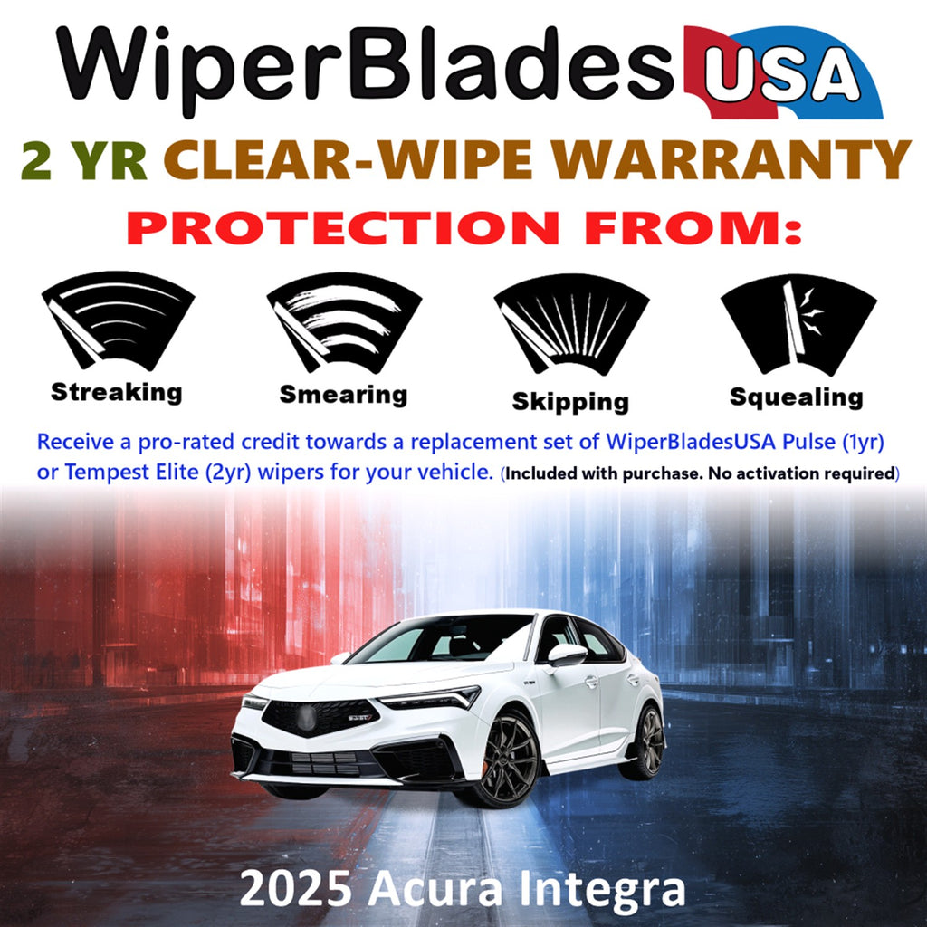 2025 Acura Integra Front Wiper blades Set  Includes 2yr Wear Warranty & Free Delivery
