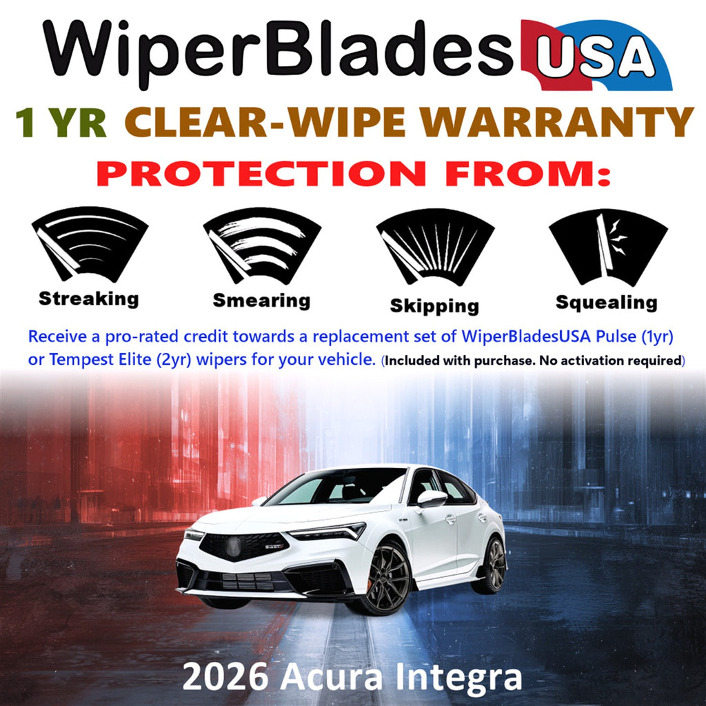 2026 Acura Integra Front Wiper blades Set Includes 1yr Wear Warranty & Free Delivery