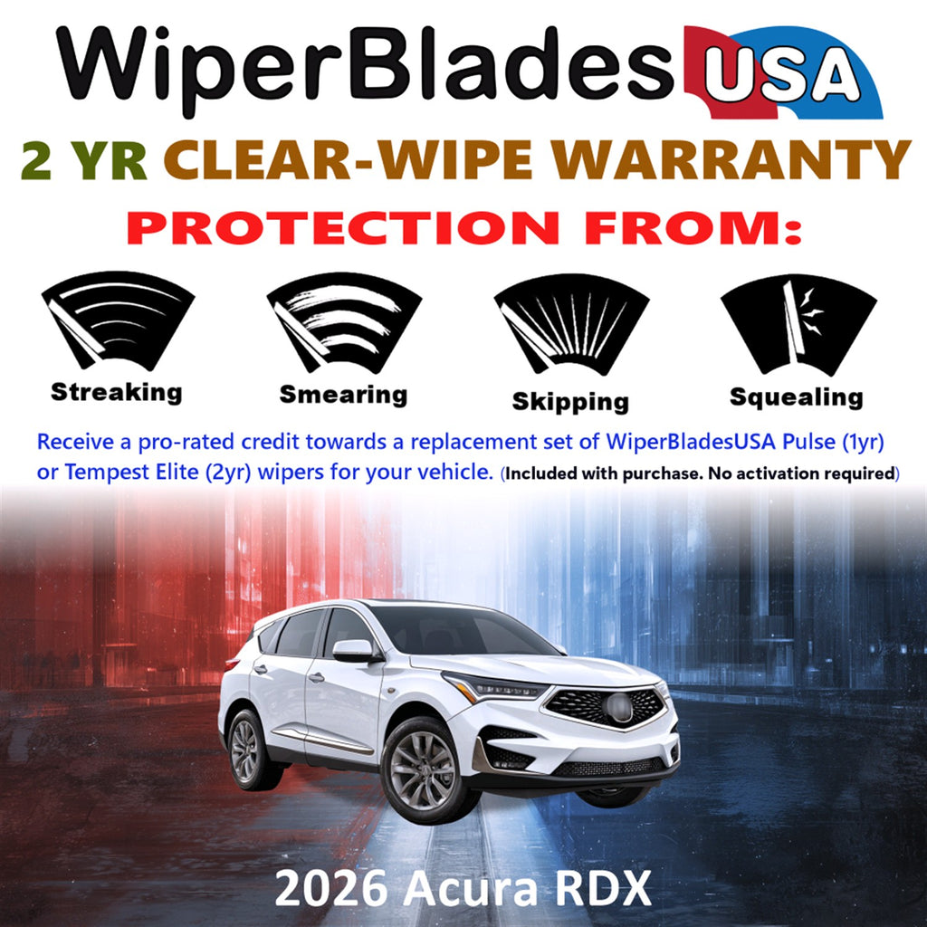 2026 Acura RDX Front Wiper blades Set  Includes 2yr Wear Warranty & Free Delivery