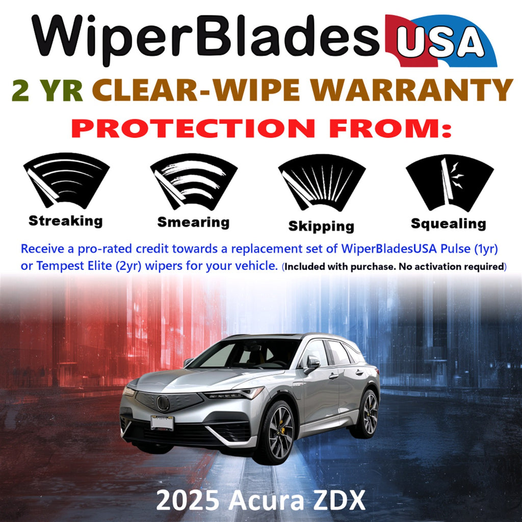2025 Acura ZDX Front Wiper blades Set  Includes 2yr Wear Warranty & Free Delivery