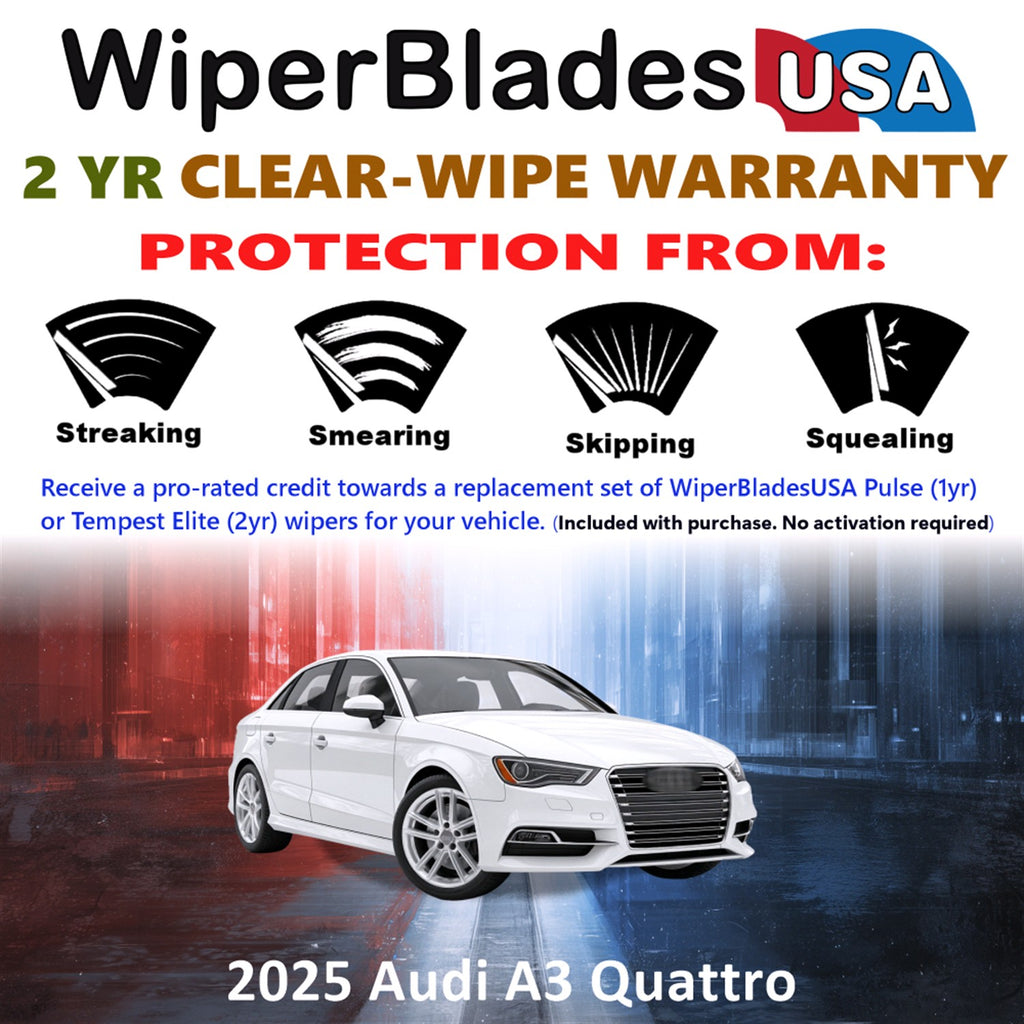 2025 Audi A3 Quattro Front Wiper blades Set  Includes 2yr Wear Warranty & Free Delivery