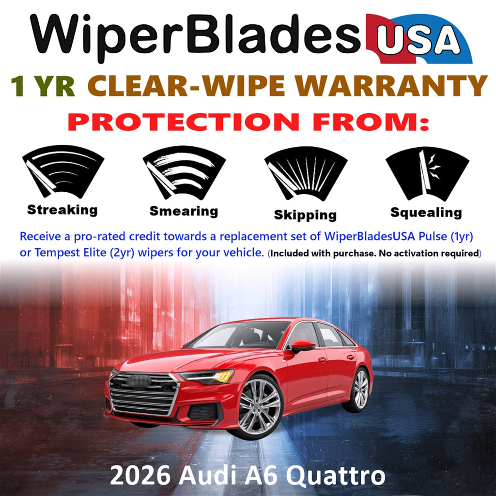 2026 Audi A6 Quattro Front Wiper blades Set Includes 1yr Wear Warranty & Free Delivery