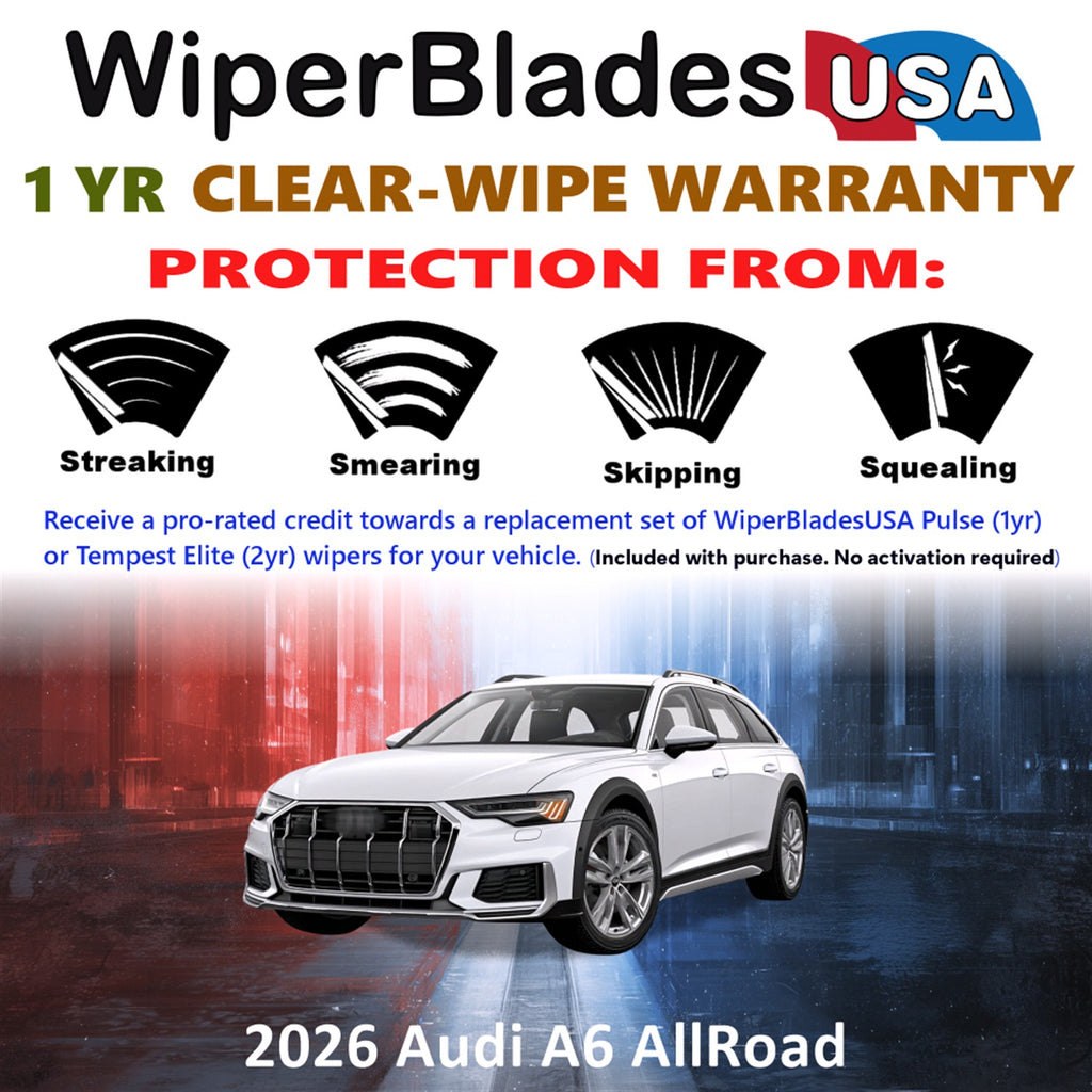 2026 Audi A6 AllRoad Front Wiper blades Set Includes 1yr Wear Warranty & Free Delivery