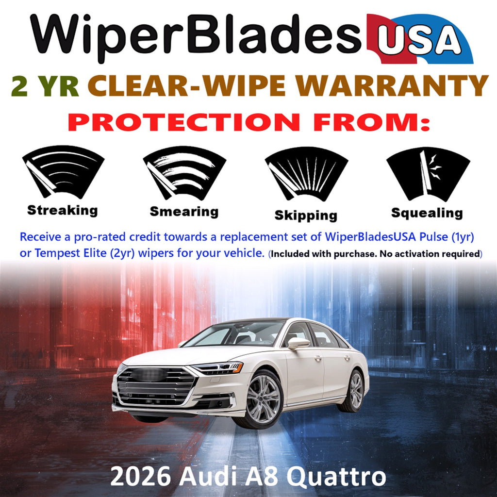 2026 Audi A8 Quattro Front Wiper blades Set  Includes 2yr Wear Warranty & Free Delivery