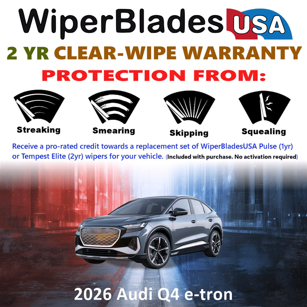 2026 Audi Q4 e-tron Front Wiper blades Set  Includes 2yr Wear Warranty & Free Delivery