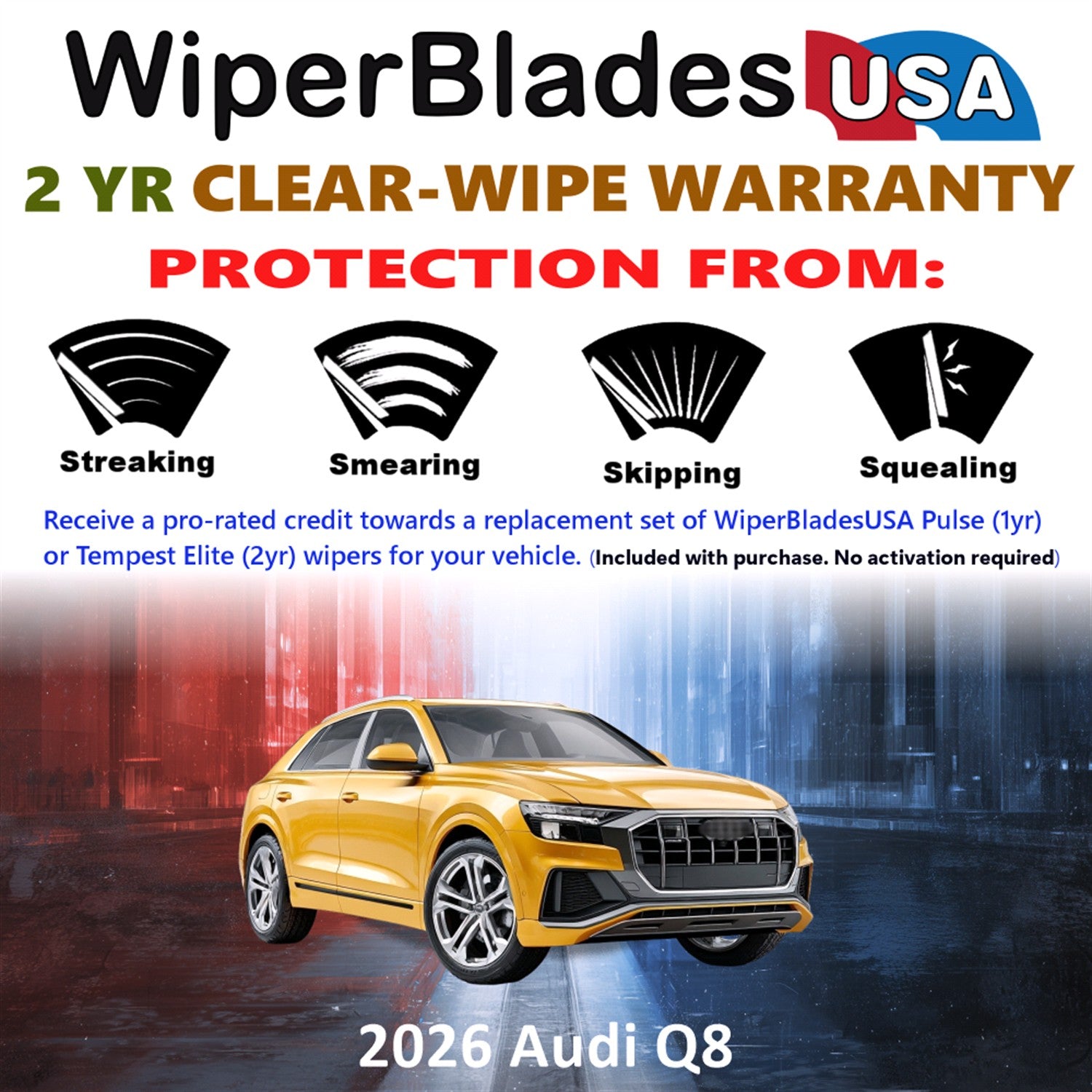 2026 Audi Q8 Front Wiper blades Set  Includes 2yr Wear Warranty & Free Delivery