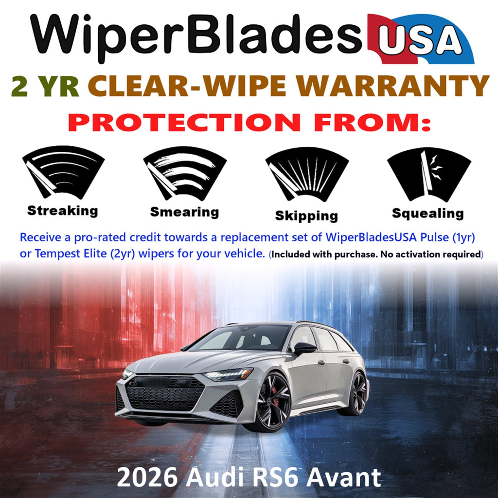 2026 Audi RS6 Avant Front Wiper blades Set  Includes 2yr Wear Warranty & Free Delivery