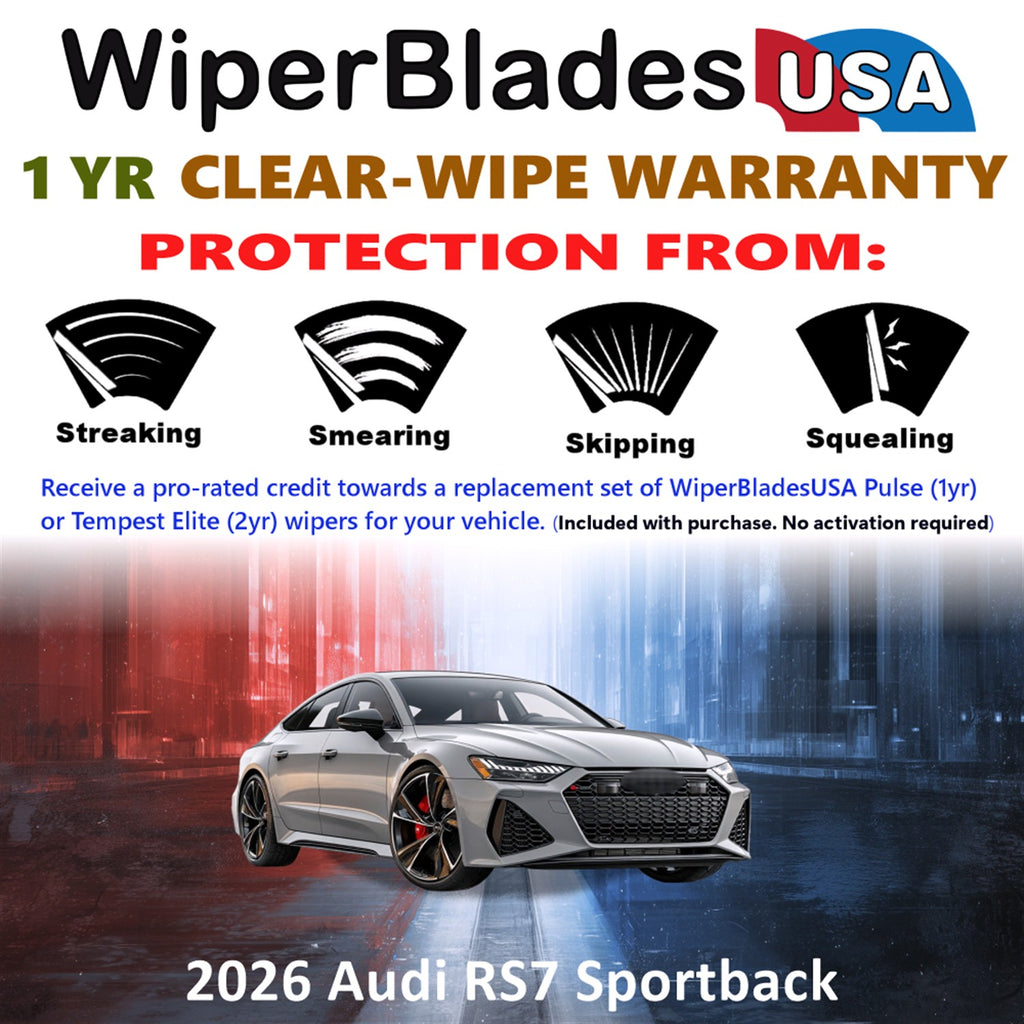 2026 Audi RS7 Sportback Front Wiper blades Set Includes 1yr Wear Warranty & Free Delivery