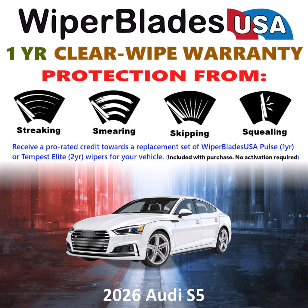 2026 Audi S5 Front Wiper blades Set Includes 1yr Wear Warranty & Free Delivery