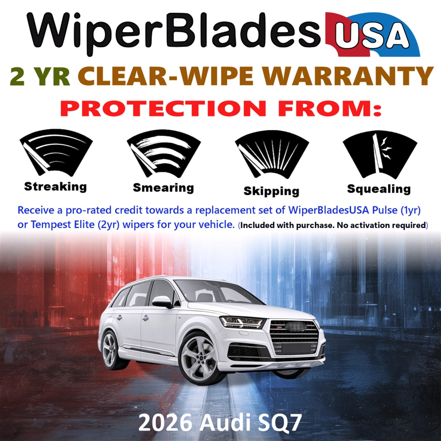 2026 Audi SQ7 Front Wiper blades Set  Includes 2yr Wear Warranty & Free Delivery