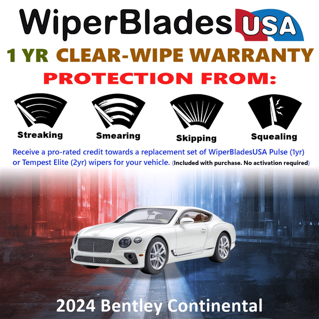 2024 Bentley Continental Front Wiper blades Set Includes 1yr Wear Warranty & Free Delivery