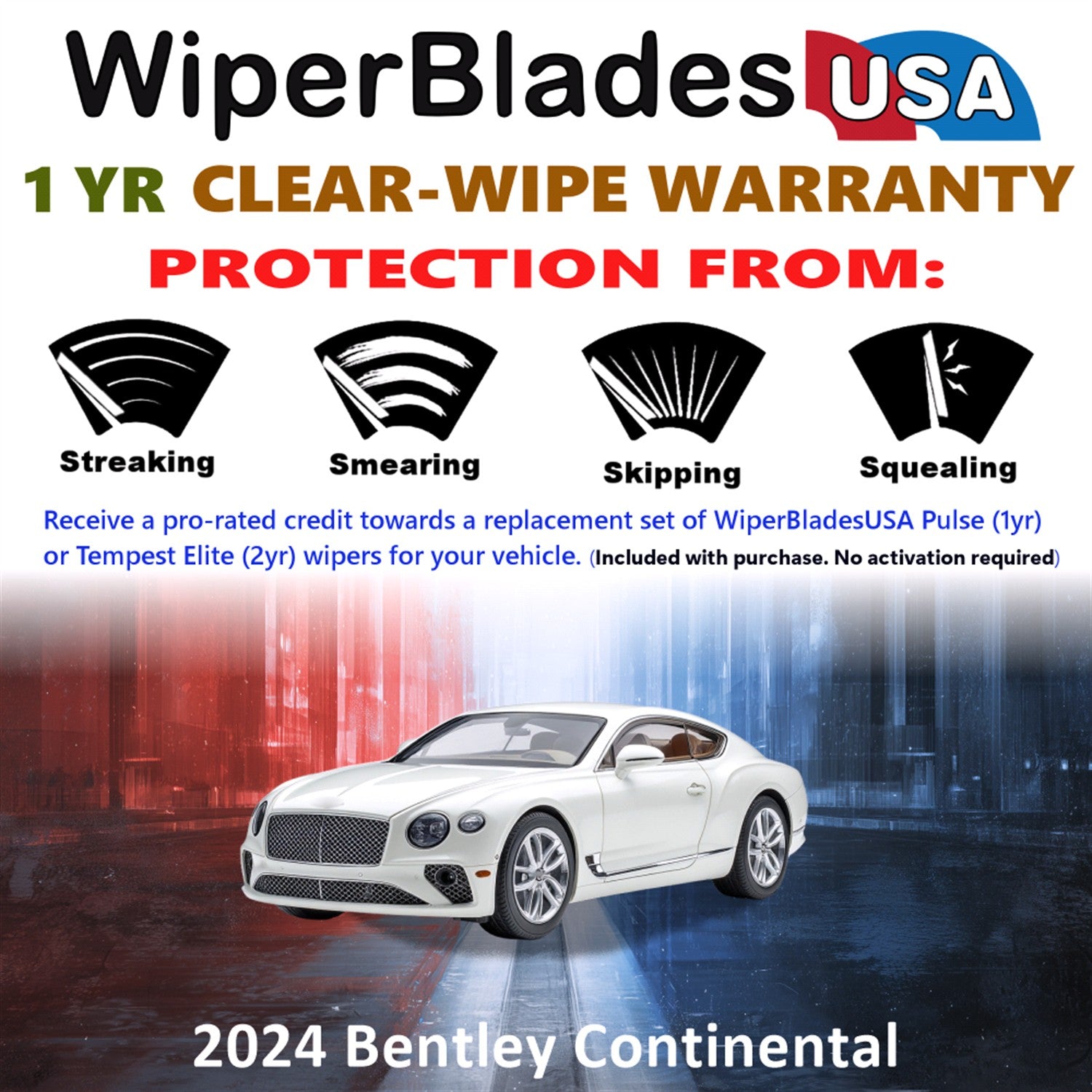 2024 Bentley Continental Front Wiper blades Set Includes 1yr Wear Warranty & Free Delivery