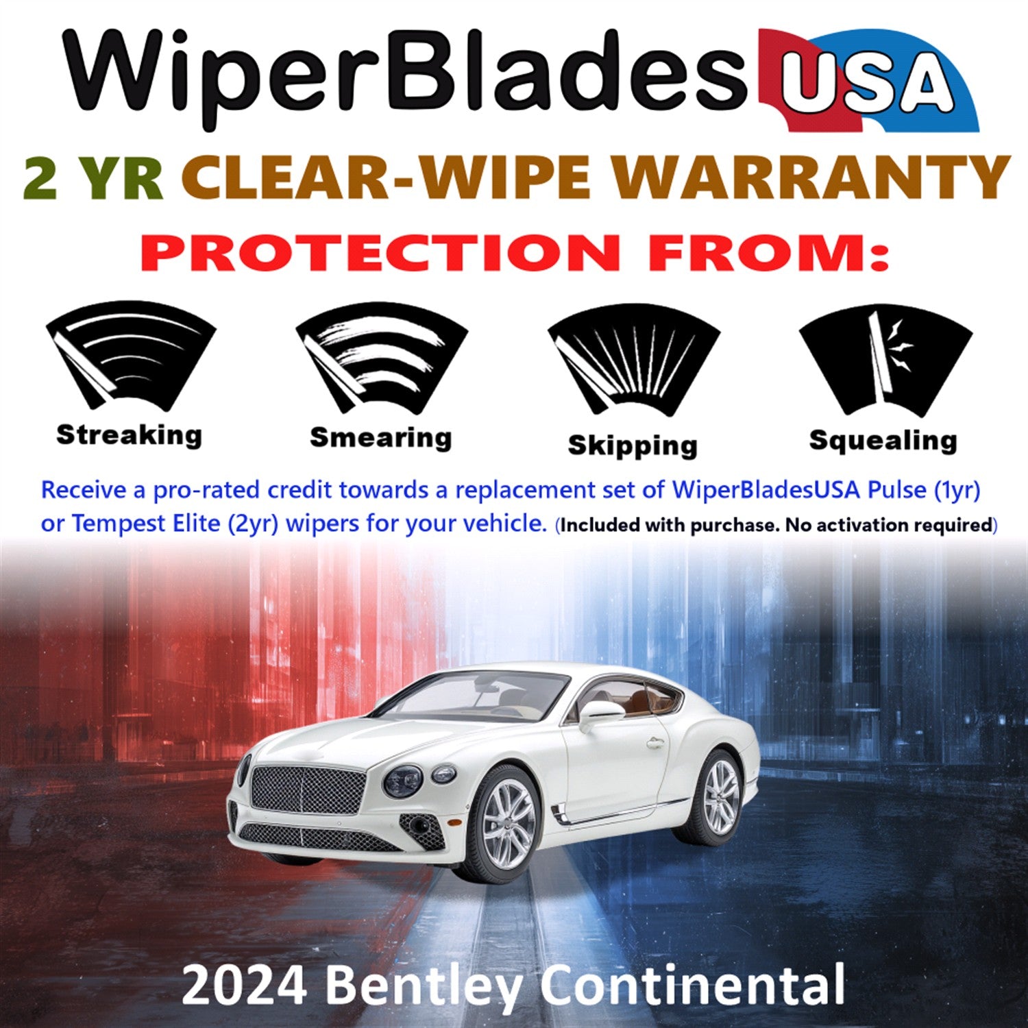 2024 Bentley Continental Front Wiper blades Set  Includes 2yr Wear Warranty & Free Delivery