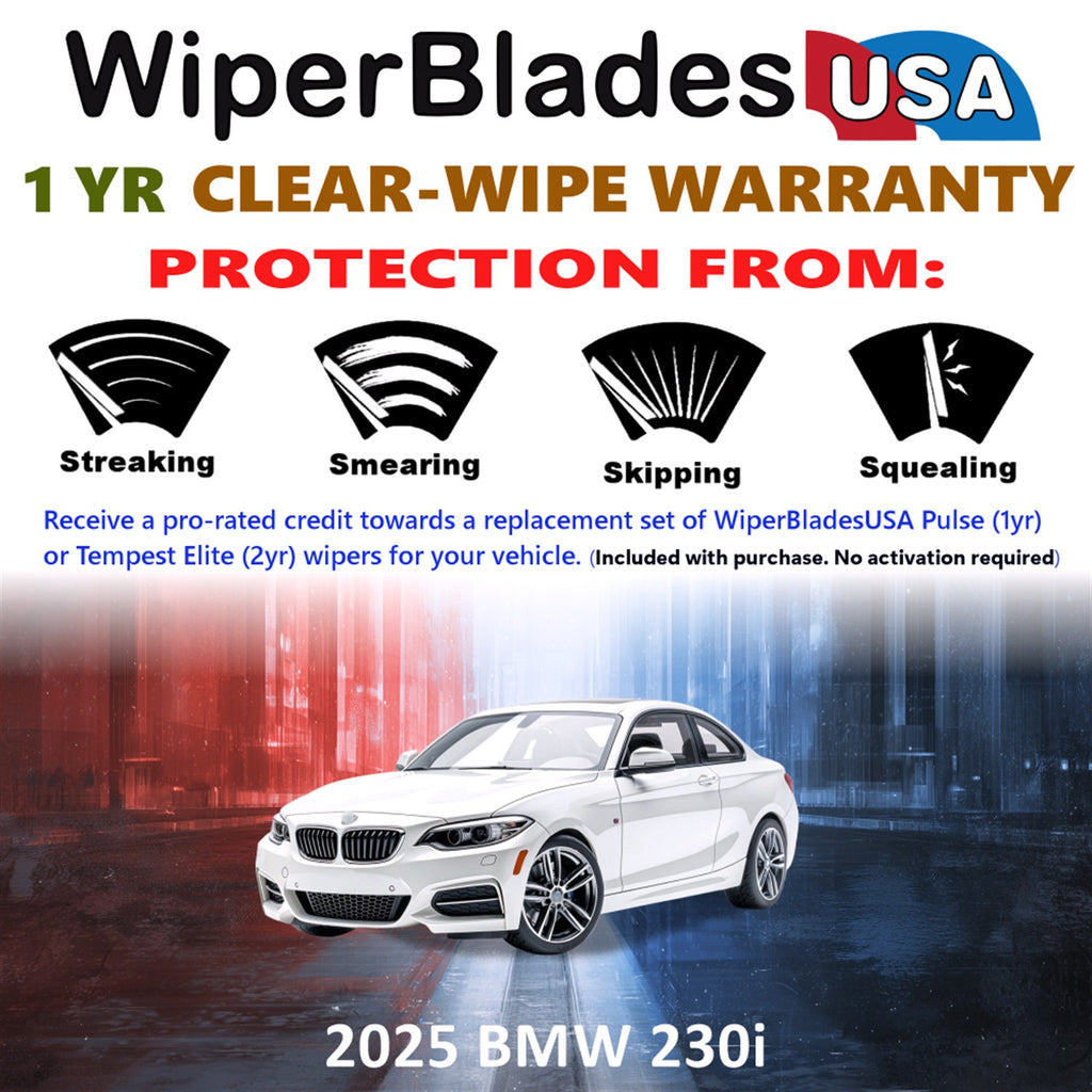 2025 BMW 230i Front Wiper blades Set Includes 1yr Wear Warranty & Free Delivery