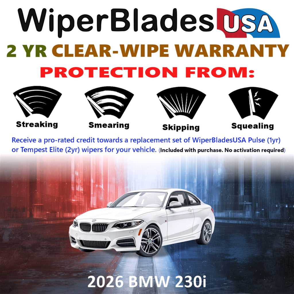 2026 BMW 230i Front Wiper blades Set  Includes 2yr Wear Warranty & Free Delivery