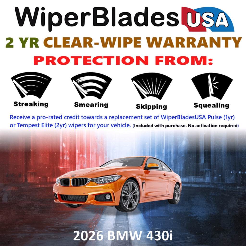 2026 BMW 430i Front Wiper blades Set  Includes 2yr Wear Warranty & Free Delivery